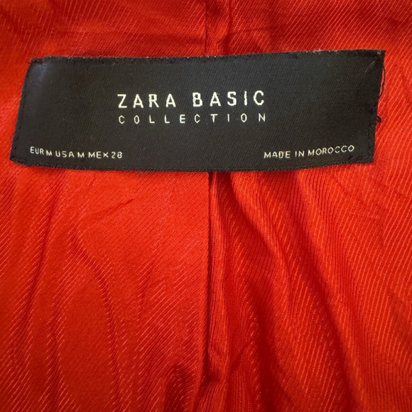 Zara Woman Red Pink Tweed Boucle Jacket Blazer M Pearl Button Frayed Blogger - Picture 7 of 16